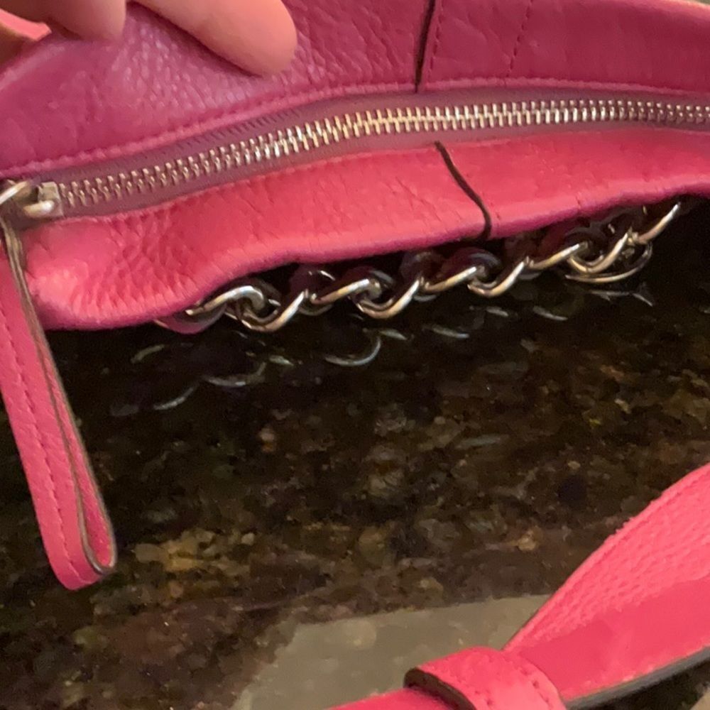 EUC *Coach* Fuscia Magenta BARBIE Pink Leather Handbag - Picture 10 of 12